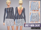 Sims 4 — Grey Mini Skirt by LaudeStudio — New Mini Skirt Retexture - Grey Pattern (goes well with the top in the