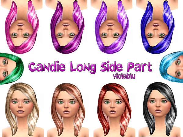 Sims 4 — Candie Textured Long Side Part Hair by violablu — Candie Textured Long Side Part Hair, 10 colors
