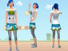 Sims 4 — Retro GameBoy Outfit by Black__Phoenix — Outfit includes Gameboy Shirt, Super Mario Skirt and Tetris Tights for