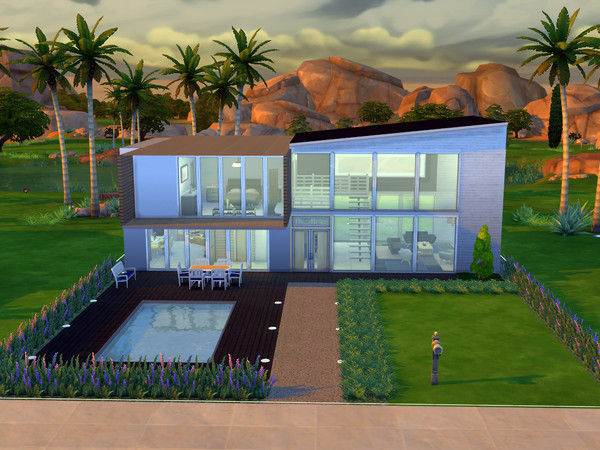 Sims 4 — ALD House by scrusher2 — A house in which a balance between modernity and coziness was struck, articulated in