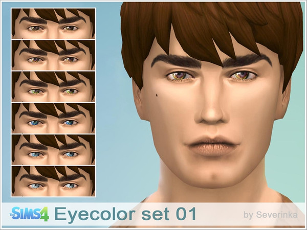 Sims 4 — Eyecolor 01 by Severinka_ — With realistic eyes reddened areas, not the default, 6 colors