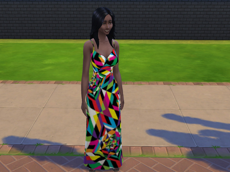 Sims 4 The Sims Resource | Patterned Maxi Dresses - Colourful Pattern 1 [FYA] by TSR Creator