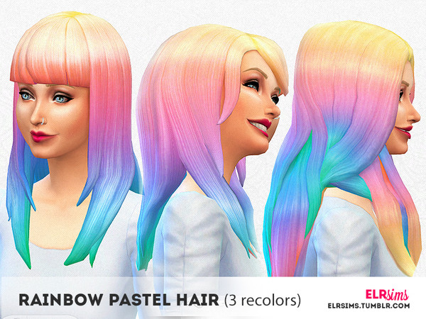 Elrsims' [ELR SIMS] Rainbow Pastel Hair (3 non-default 