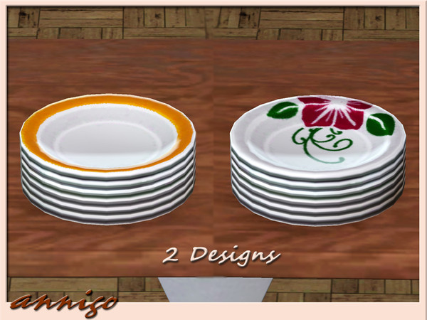 Sims 3 — Stack of Plates large DR "Alika" by annigo — created by annigo@TSR