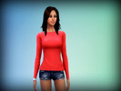 Sims 4 — Red Sweater by Lady_Angel88 — That is recolor from the base game. It`s a red sweater for Teens, Young Adults,