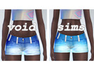 Sims 4 — Bleached Cloud Shorts by Chanicle — Standalone complete retexture of the female denim shorts. 2 colors.