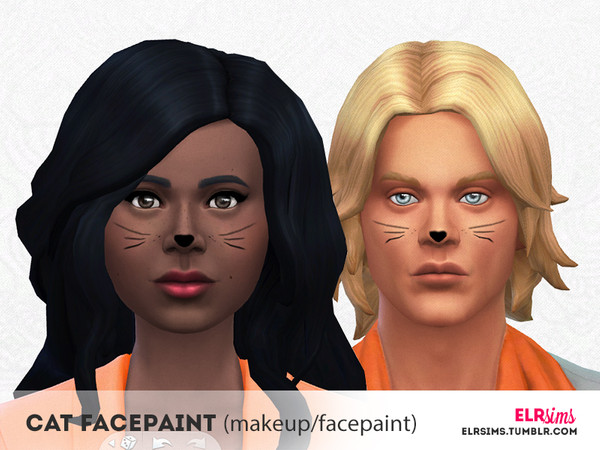 Sims 4 — [ELR SIMS] Cat Facepaint for Adults (Facepaint) by elrsims — Let's begin the Halloween season with this cute cat