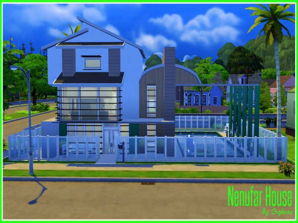 Sims 4 — Nenufar House by Gigibree2 — Hey, here it is another Gigibrees house! 3 LEVELS: 1st level: - Open kitchen, TV