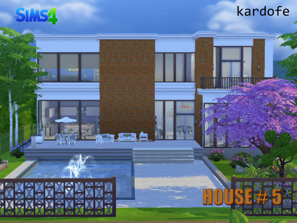 Sims 4 — House #5 by kardofe — Great house designed in straight lines, has 2 bedrooms with 3 beds in total, three