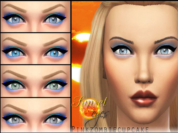 Sims 4 — Sunset eyes by Pinkzombiecupcakes — Amazing, natural and fresh like the ocean look for your sims . 10 colors