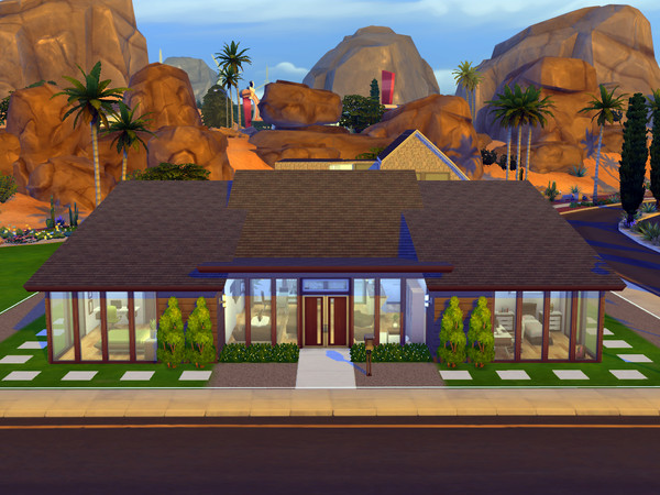 Sims 4 — House Mecano by scrusher2 — House Mecano is designed to take advantage of the natural ventilation and lightning.