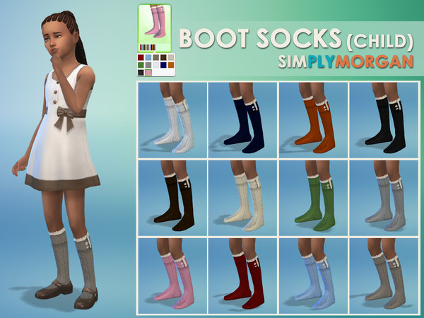 Sims 4 — Boot Socks (Child Universal) by SimplyMorgan77 — Keep your sims' feet warm and cozy with these trendy boot
