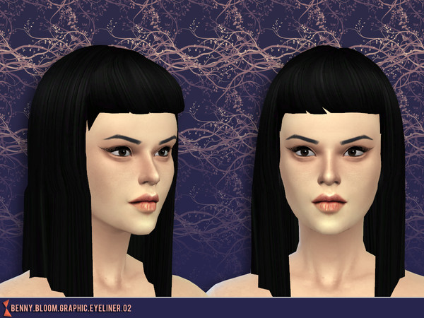 Sims 4 — Graphic Eyeliner 02 by benny_bloom — Part of a set of 3 graphic eyeliners that comes in 23 colors.