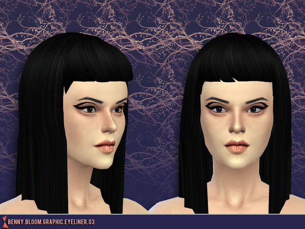 Sims 4 — Graphic Eyeliner 03 by benny_bloom — Part of a set of 3 graphic eyeliners that comes in 23 colors.