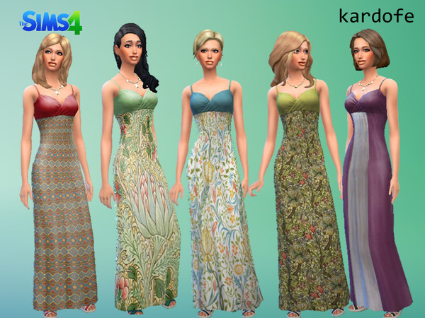 Sims 4 — kardofe_printed dress_recolor by kardofe — Nice and summery dress that I serves to equally a walk in the park
