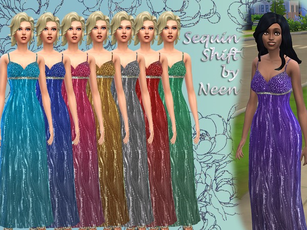 The Sims Resource - Sequin Shift Dress