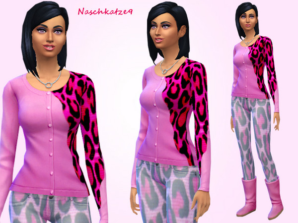 Sims 4 — Pink Animal Look by naschkatze93 — You love animal print and the color pink? Then you have now the perfect