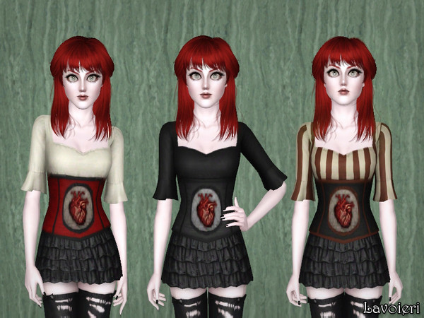 Sims 3 — Heart Corset by Lavoieri — Heart Corset by Lavoieri - for adult/young adult female sims; - recolorable, 5