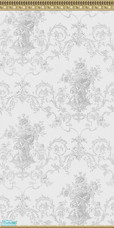 Sims 2 — Victorian Splendor Wallpaper by Riverwillows — Pure white wallpaper, with Victorian style design, and rich gold