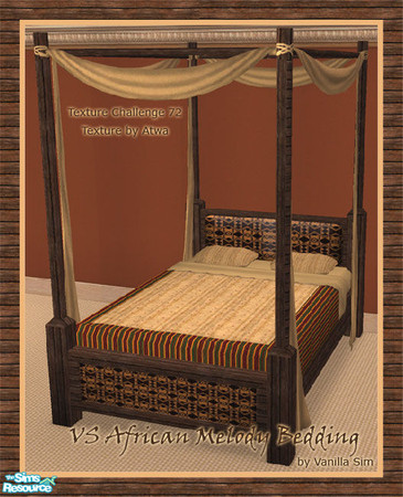 Sims 2 — VS African Melody Bedding TC-72  by Vanilla Sim — Nothing captures the vibrant African vibe quite like Kente