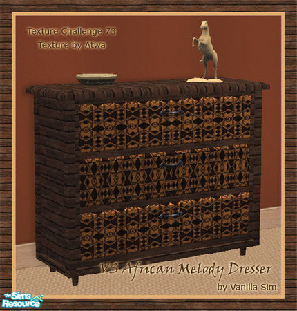 Sims 2 — VS African Melody Dresser TC-72  by Vanilla Sim — South African hardwood is a luxurious wood used in the