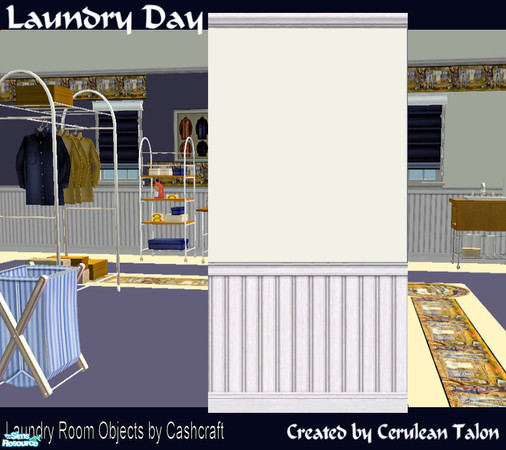 Sims 2 — Laundry Day Wallpaper - White 3 by Cerulean Talon — Brighten up your laundry room (laundrymat), kitchen or