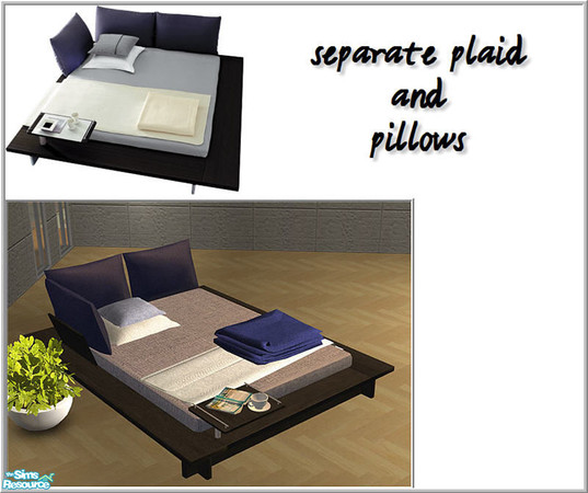 Sims 2 — Ligne roset bedroom-B43 Pillows and plaid for Bed Maly by Birgit43 — cloned from echos 2x2 rug