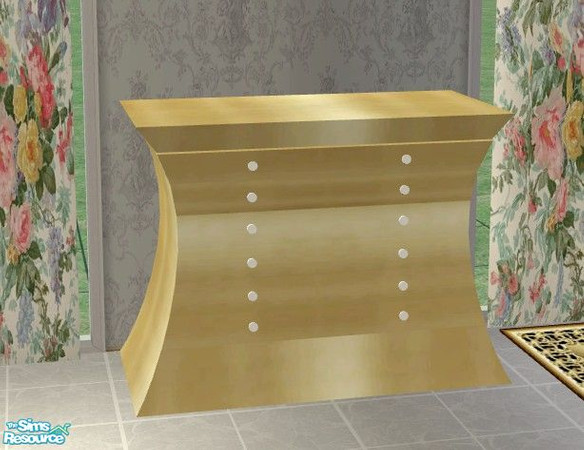 Sims 2 — Golden Beauty Bedroom - Dresser by Riverwillows — Beautiful bedroom in brushed gold furnishings and accented