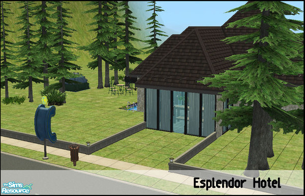 Sims 2 — Esplendor Hotel by steffor — a 3x3 lot, you can download the furniture here at TSR