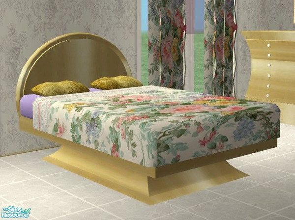 Sims 2 — Golden Beauty Bedroom - Bedframe by Riverwillows — Beautiful bedroom in brushed gold furnishings and accented
