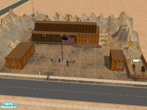 Sims 2 — Fort Bravo by drewsoltesz — A Western Fort in the Arizona Territory, I made this for a story I am working on,