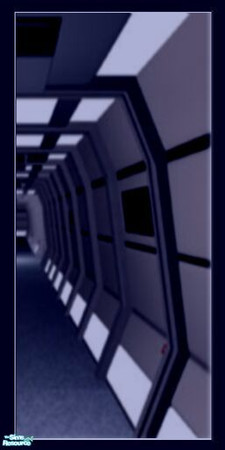 Sims 2 — Sci-fi Wall Set 2 - Right Blue Corridor by stephanie_b. — 