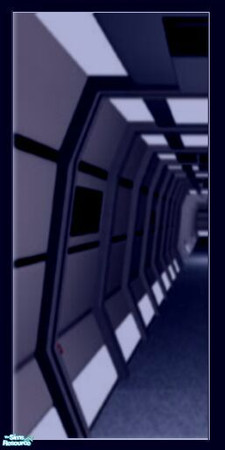 Sims 2 — Sci-fi Wall Set 2 - Left Blue Corridor by stephanie_b. — 