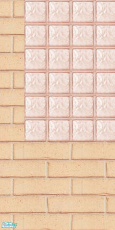 Sims 2 — peach cream glass left by skinflin — cream bricks peach glass blocks with brick quoin left