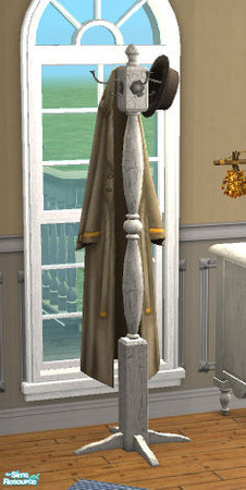 Sims 2 — Aged Country Bath & Entry - coat rack by Simaddict99 — Rustic, country coat rack in aged and crackled white