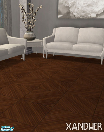 Sims 2 — Salon Angled Parquet - Cherry by Xandher — A classic parquet pattern in a stylish shade of warm brown perfect