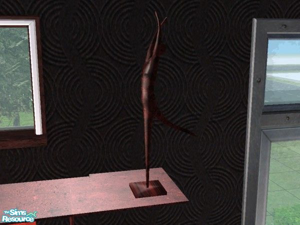 Sims 2 — Red  Marbella Sculpture - #442464 R by brena31 —  The marbella sculpture in red and black chrome design:)