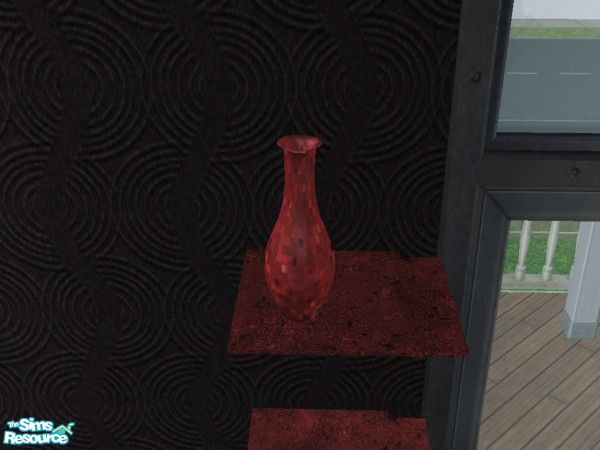 Sims 2 — Red  Marbella Vase - #442464 R by brena31 —  The marbella vase with a red glass mosaic pattern:)