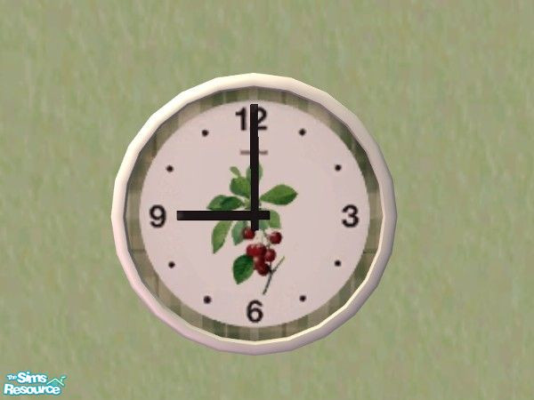 Sims 2 — TC41-Country Kitchen - Clock by rgdyanne — Recolor of Windkeeper's round clock with a green plaid border and