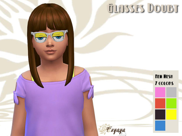 Sims 4 — Glasses Nunette Doubt by Fuyaya — New mesh of glasses. The design is from the brand Nunette and here you have