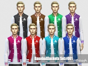 Sims 4 — BaseballJackets Set#001 by dx8seraph — BaseballJackets Set#001 For Male. This is a standalone CC, with 8 swatch.