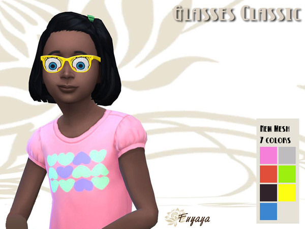 Sims 4 — Glasses Nunette Classic by Fuyaya — New mesh of glasses. The design is from the brand Nunette and here you have
