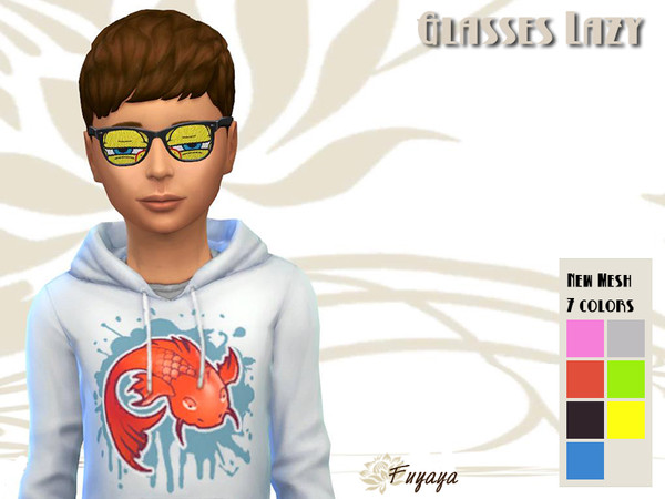 Sims 4 — Glasses Nunette Lazy by Fuyaya — New mesh of glasses. The design is from the brand Nunette and here you have the