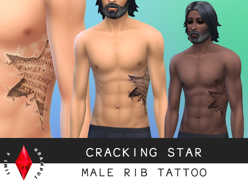 The Sims Resource - Cracking Star Rib Tattoo