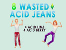Sims 4 — 8 Acid Wasted Jeans Set by Pafmelap — Awesome acid children jeans set: -Universal (Male and Female). -Standalone