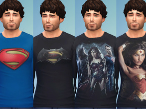 Sims 4 — Man of Steel / Batman v Superman T-Shirt Pack by Nightflier — Based on Man of Steel movie from 2013 and upcoming