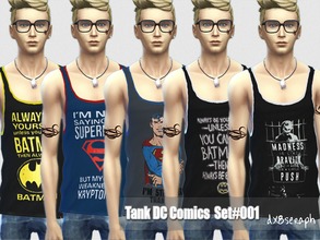 Sims 4 — Tank Set DC Comic#001 by dx8seraph — Tank Set DC Comic#001 For Male. This is a standalone CC, with 5 swatch. 5