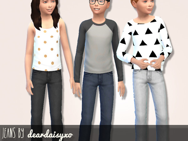 Sims 4 — Jeans by dksimsxo — 3 jeans recolours for CF and CM Everday and party wear.