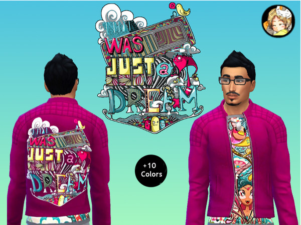 Sims 4 — That Was Just a Dream  - Jacket for men by IamKupo — Jacket for men inspired by a dream full of candy colors and