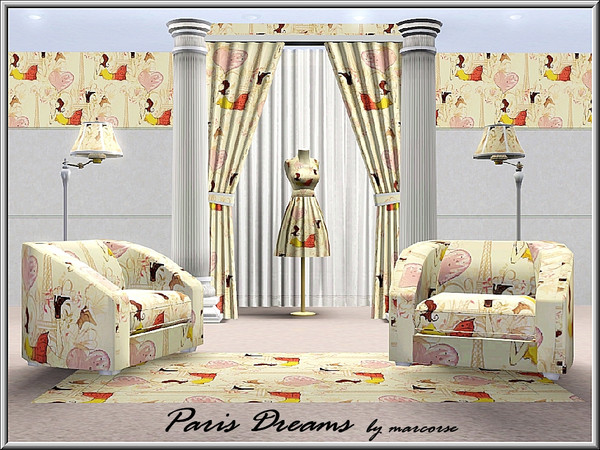 Sims 3 — Paris Dreams_marcorse by marcorse — Themed pattern: Young woman dreaming of Paris